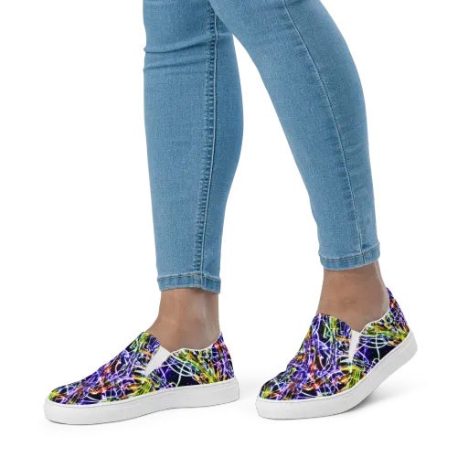 Luminous Shatter on a Women's Slip-On Canvas Shoes