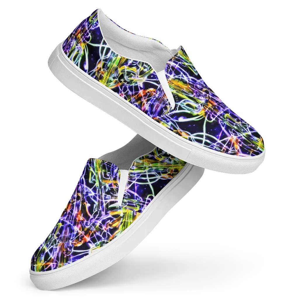 Luminous Shatter on Women's Slip-On Canvas Shoes — Front