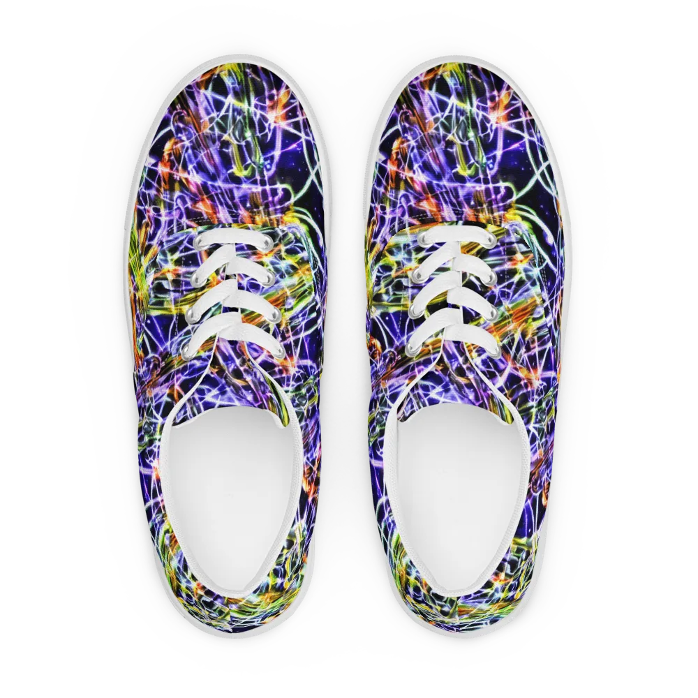 Luminous Shatter on Men's Lace-Up Canvas Shoes — Front