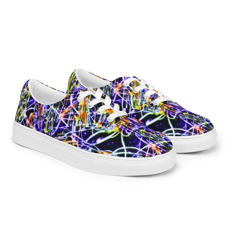 Luminous Shatter on Men's Lace-Up Canvas Shoes — Right Front