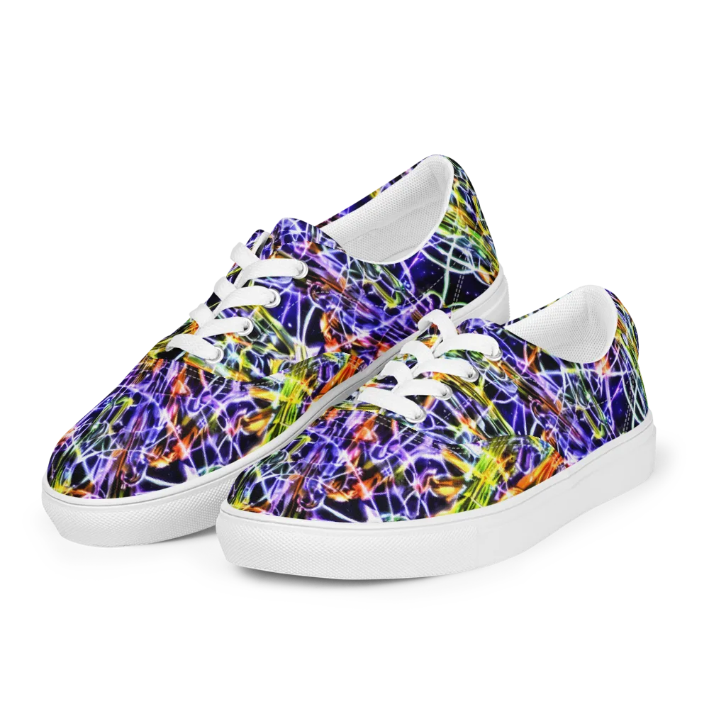 Luminous Shatter on Men's Lace-Up Canvas Shoes — Left Front