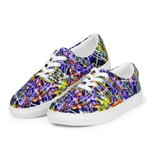 Luminous Shatter on a Men's Lace-Up Canvas Shoes
