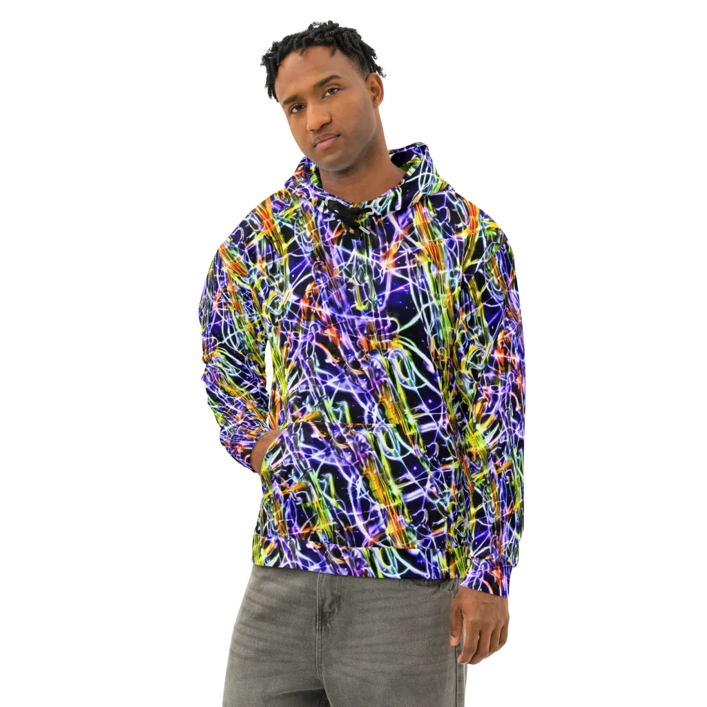 Luminous Shatter on Cotton Hoodie — Left Front