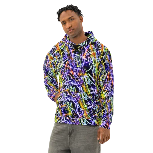 Luminous Shatter on a Cotton Hoodie