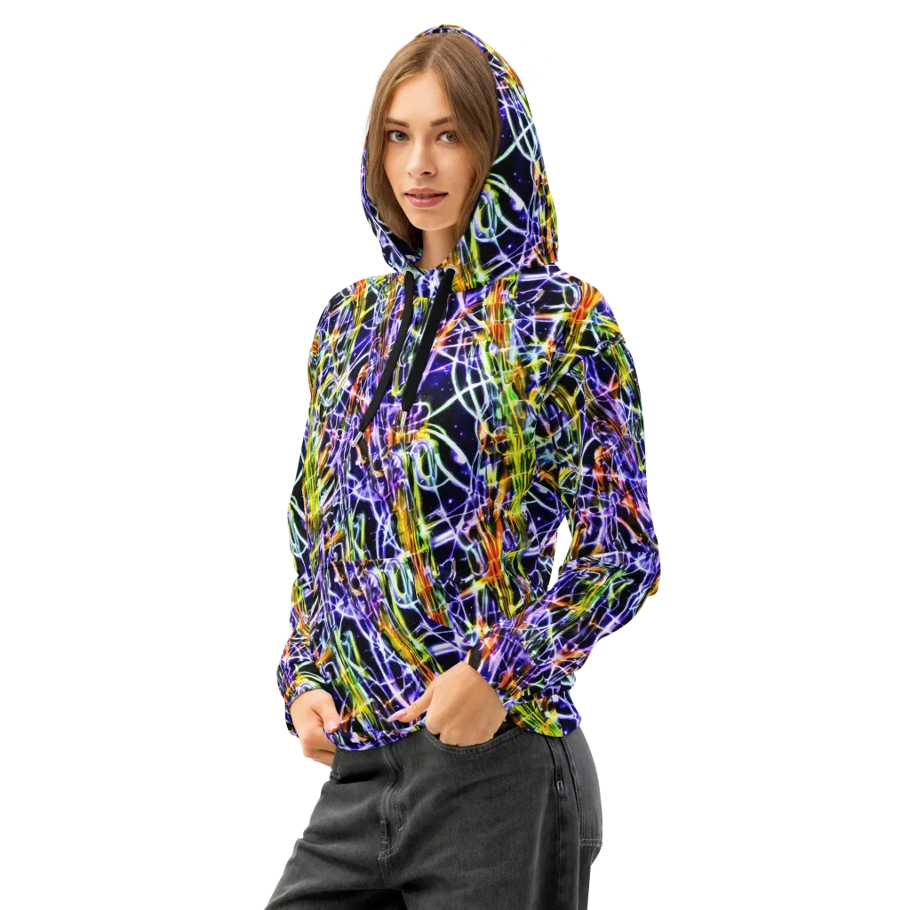 Luminous Shatter on Cotton Hoodie — Left Front
