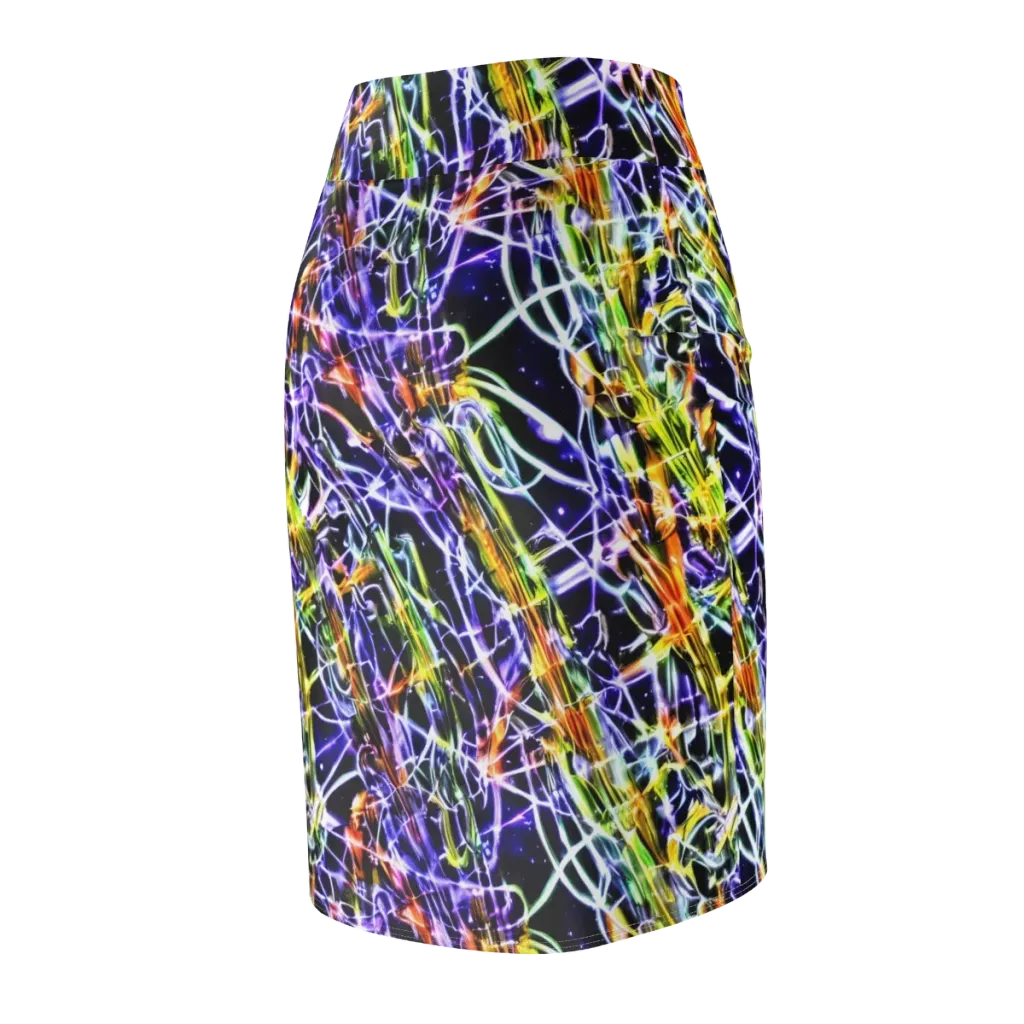 Luminous Shatter on Pencil Skirt — Back Side