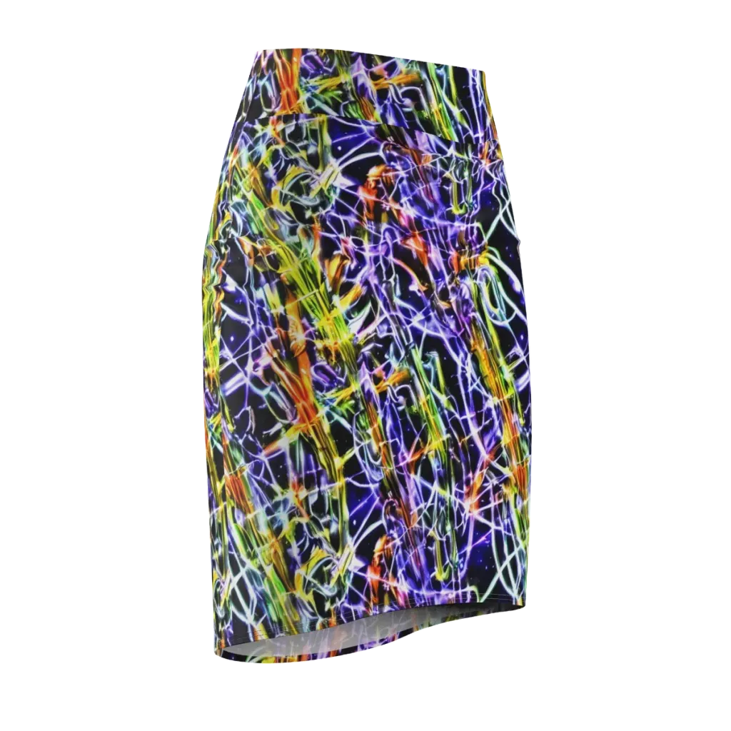 Luminous Shatter on Pencil Skirt — Front Side