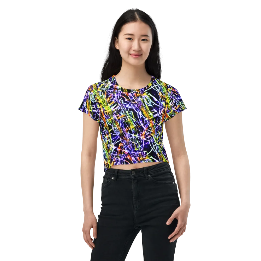 Luminous Shatter on Crop Tee — Front