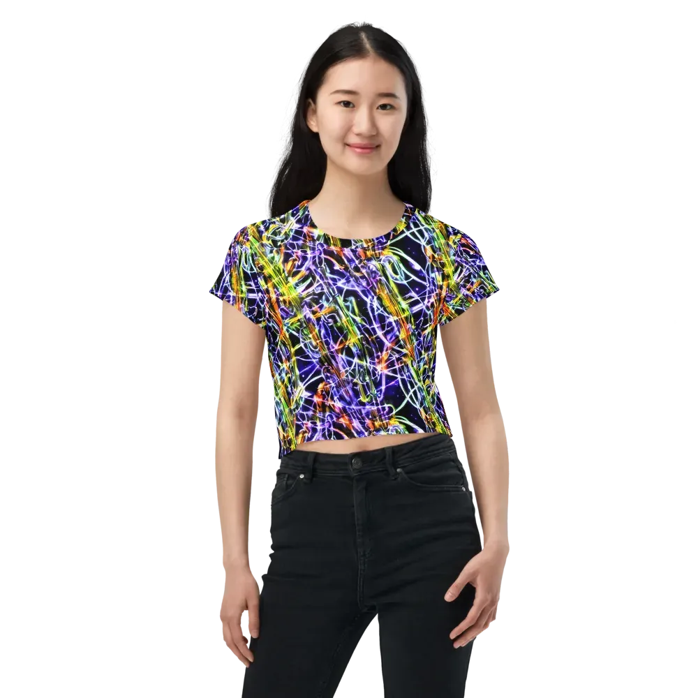 Luminous Shatter on Crop Tee — Front