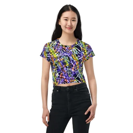 Luminous Shatter on a Crop Tee