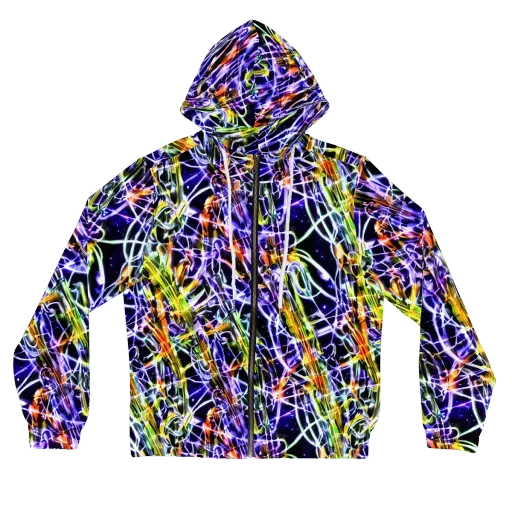 Luminous Shatter on a Women's Full-Zip Hoodie