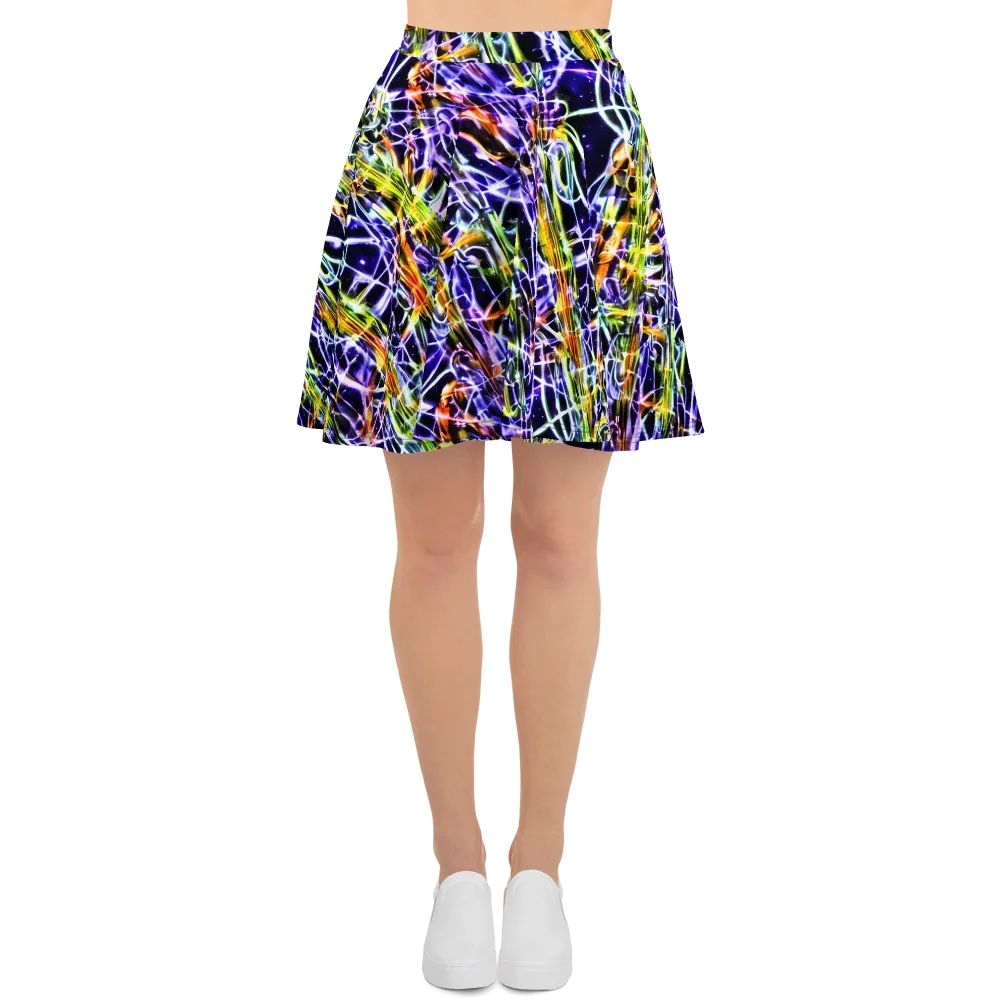 Luminous Shatter on Skater Skirt — Front