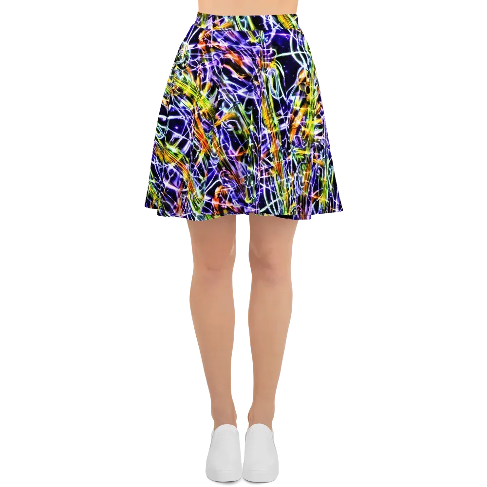 Luminous Shatter on Skater Skirt — Front