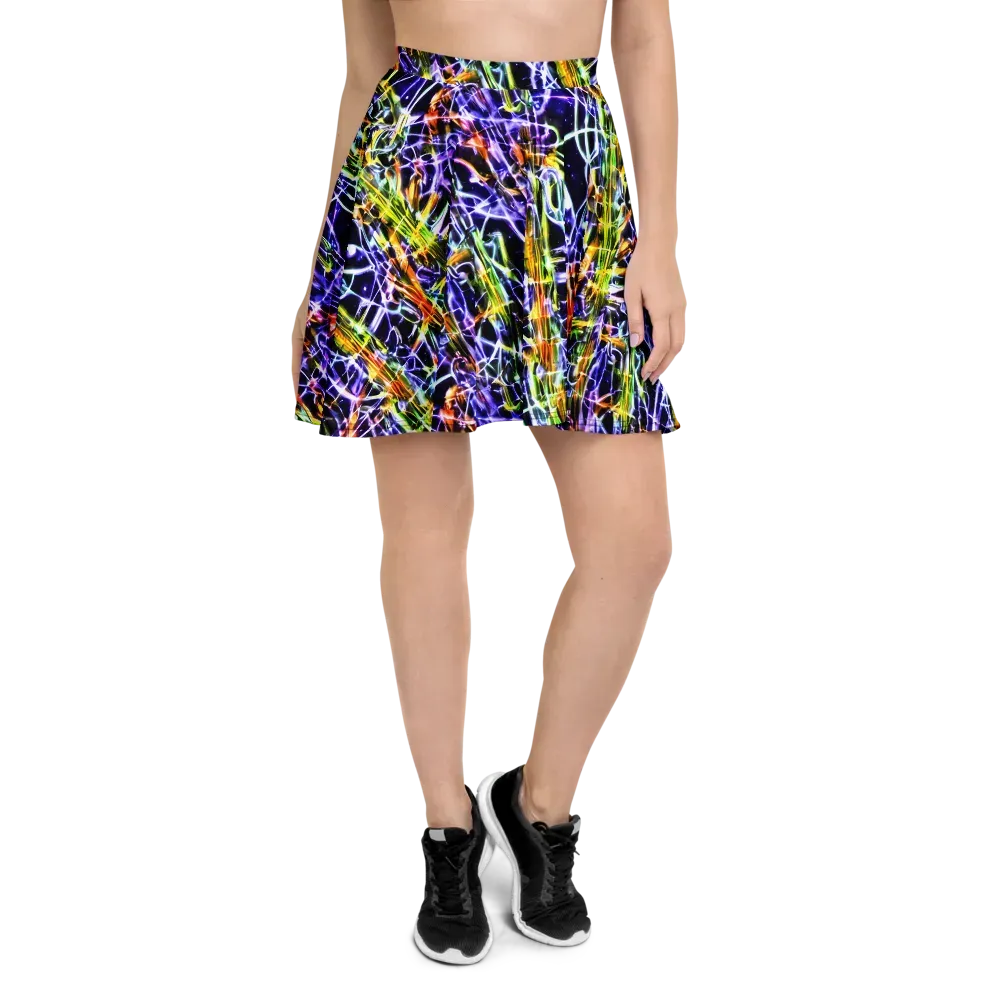 Luminous Shatter on Skater Skirt — Front