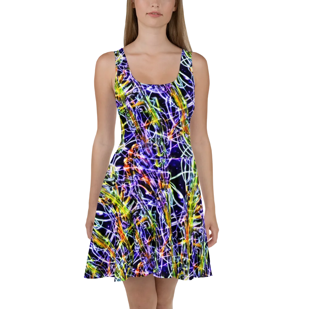 Luminous Shatter on Skater Dress — Front