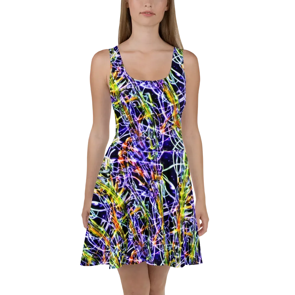 Luminous Shatter on Skater Dress — Front