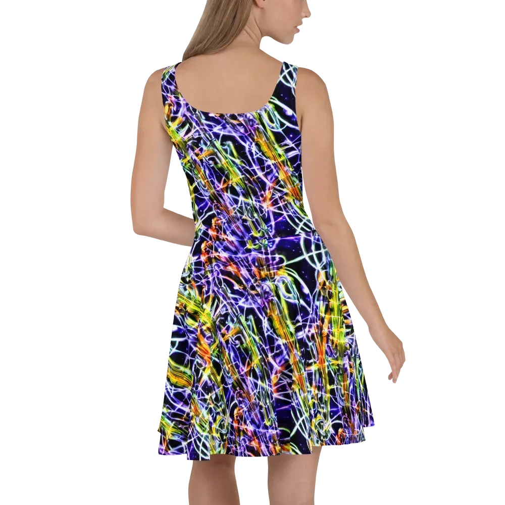 Luminous Shatter on Skater Dress — Back