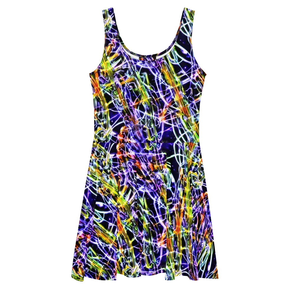 Luminous Shatter on Skater Dress — Front