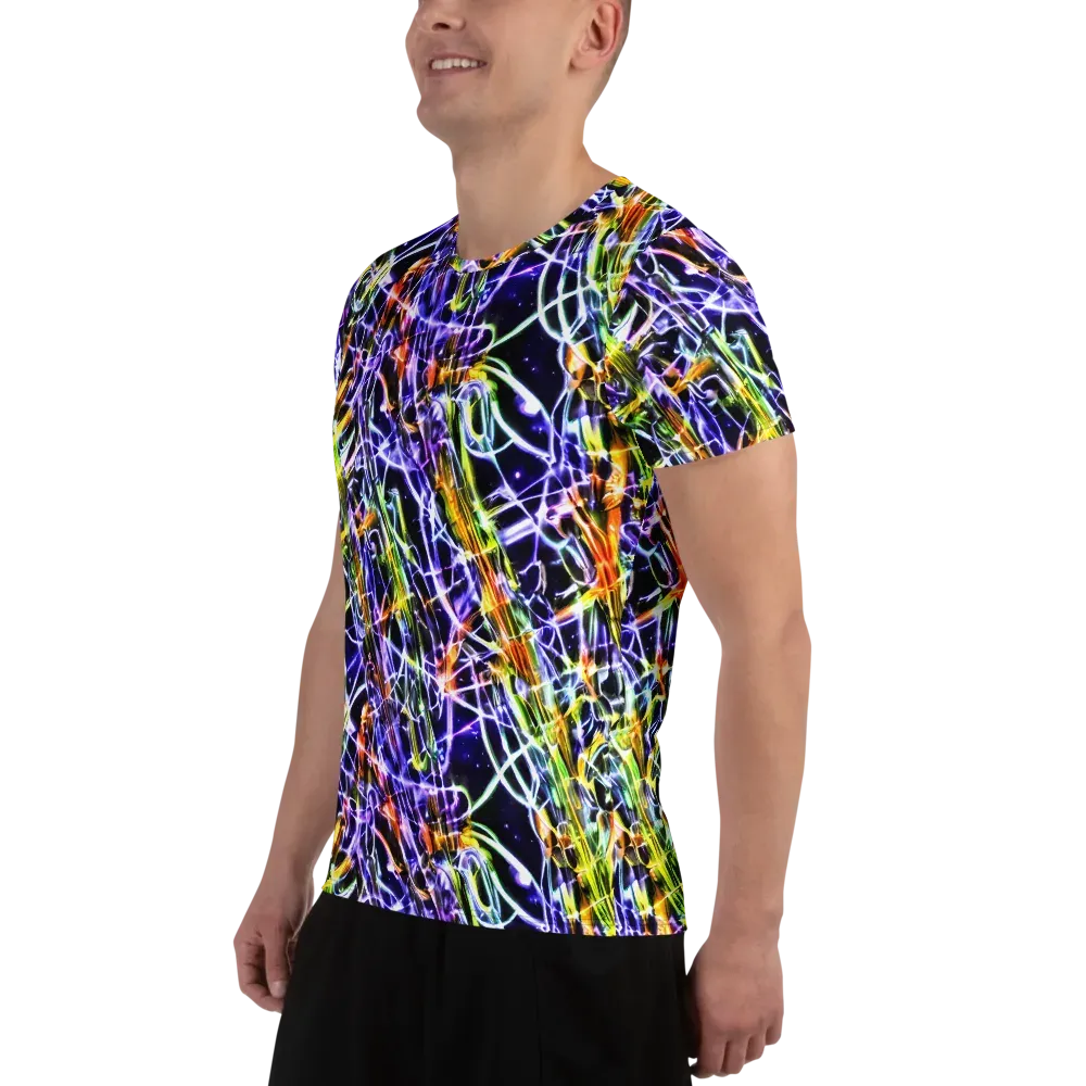 Luminous Shatter on Men's Athletic T-Shirt — Left