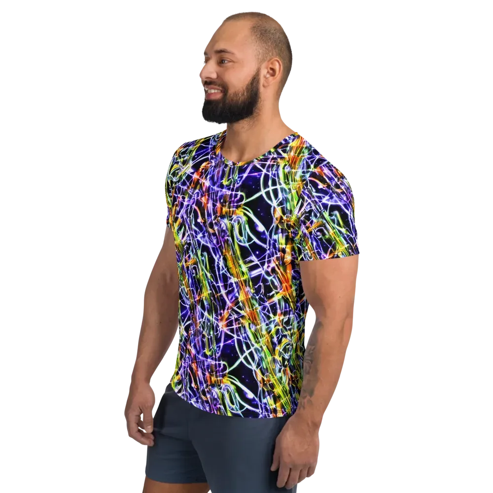 Luminous Shatter on Men's Athletic T-Shirt — Left