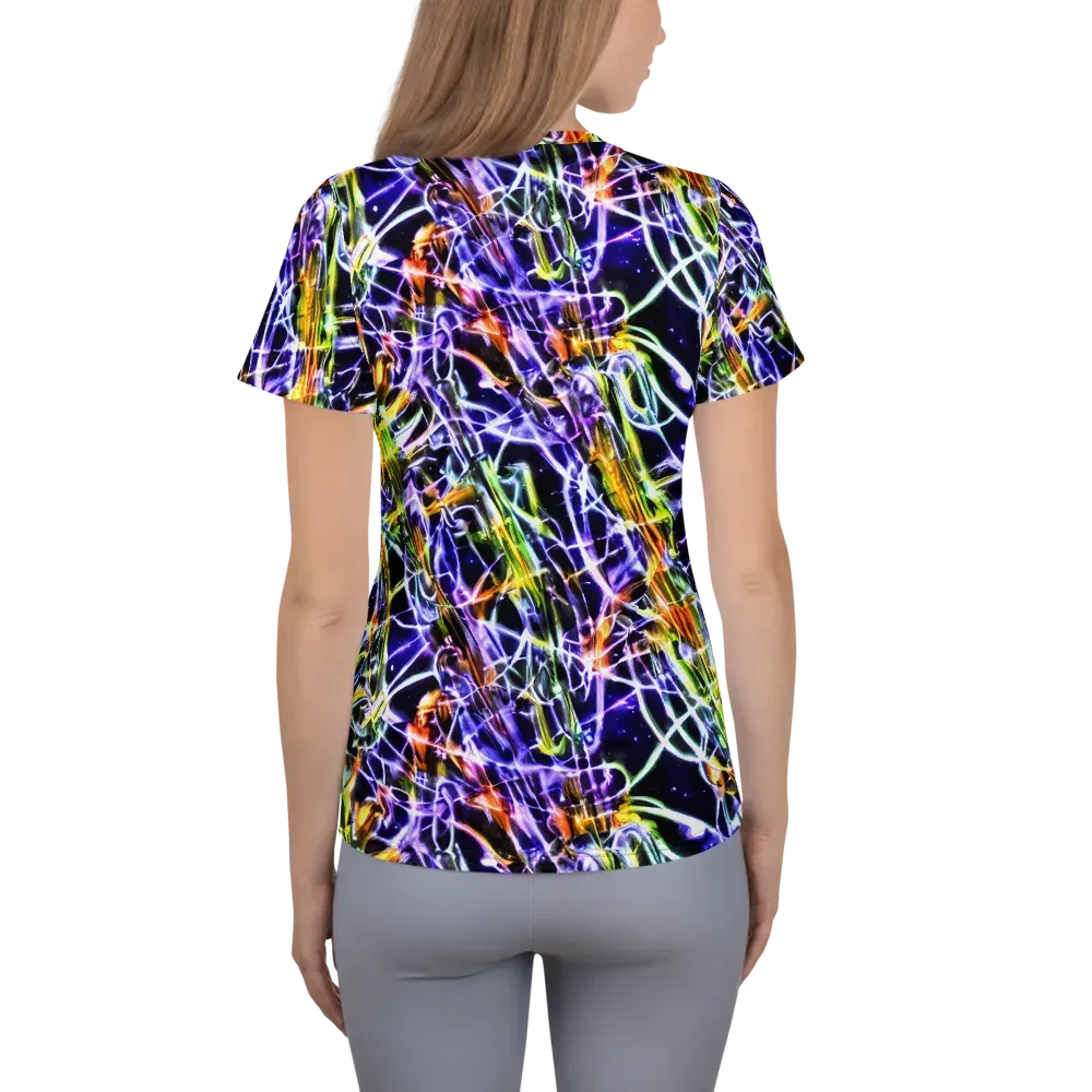 Luminous Shatter on Women's Athletic T-Shirt — Back