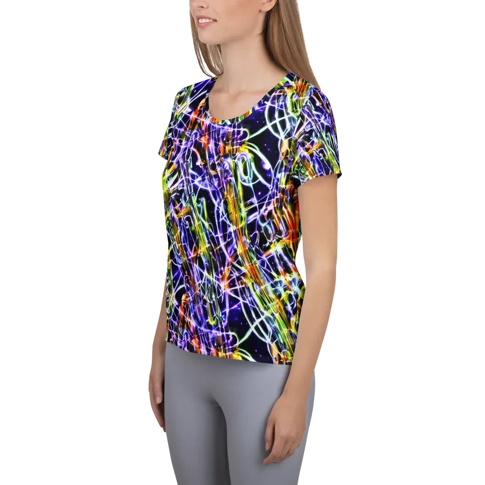 Luminous Shatter on Women's Athletic T-Shirt — Left