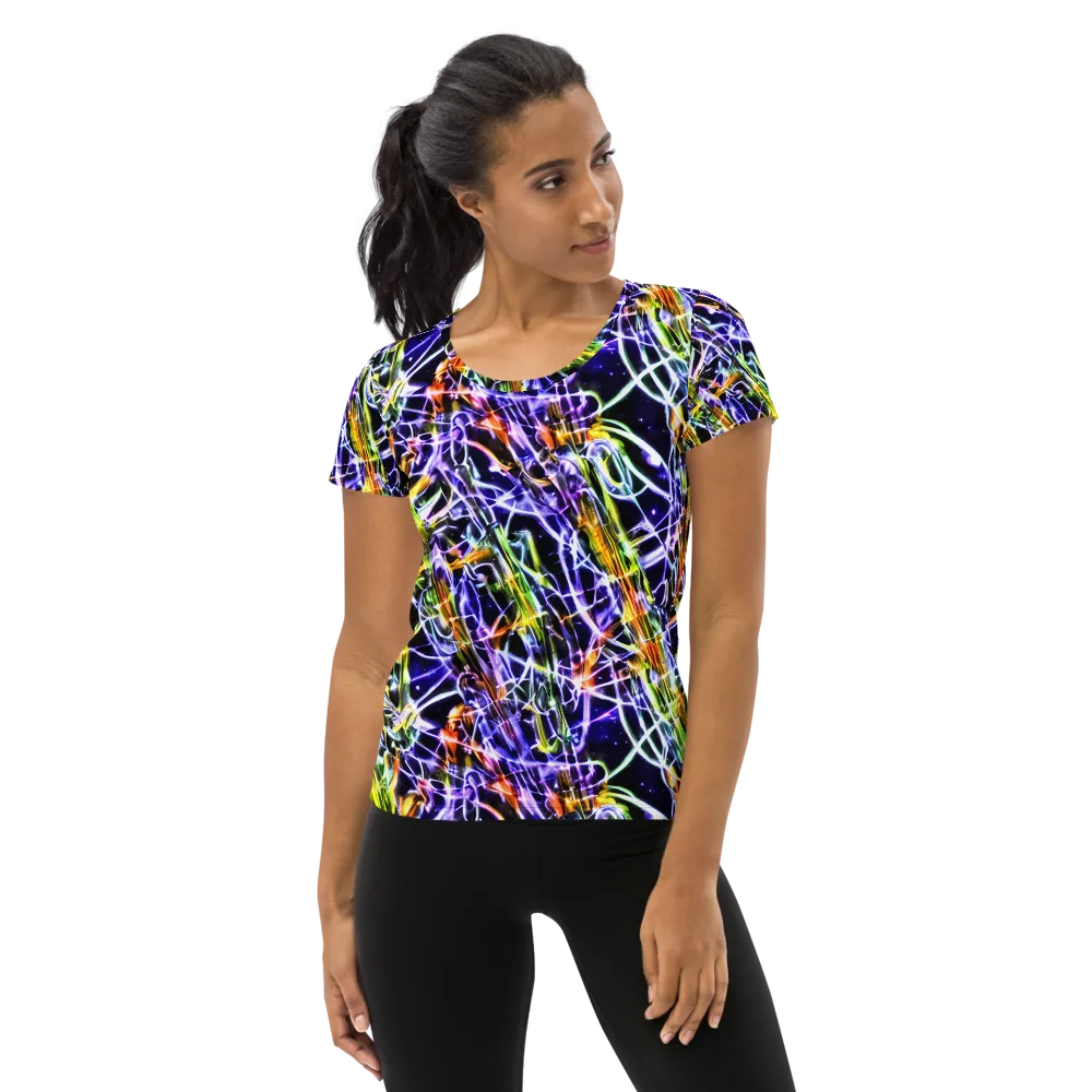 Luminous Shatter on Women's Athletic T-Shirt — Front