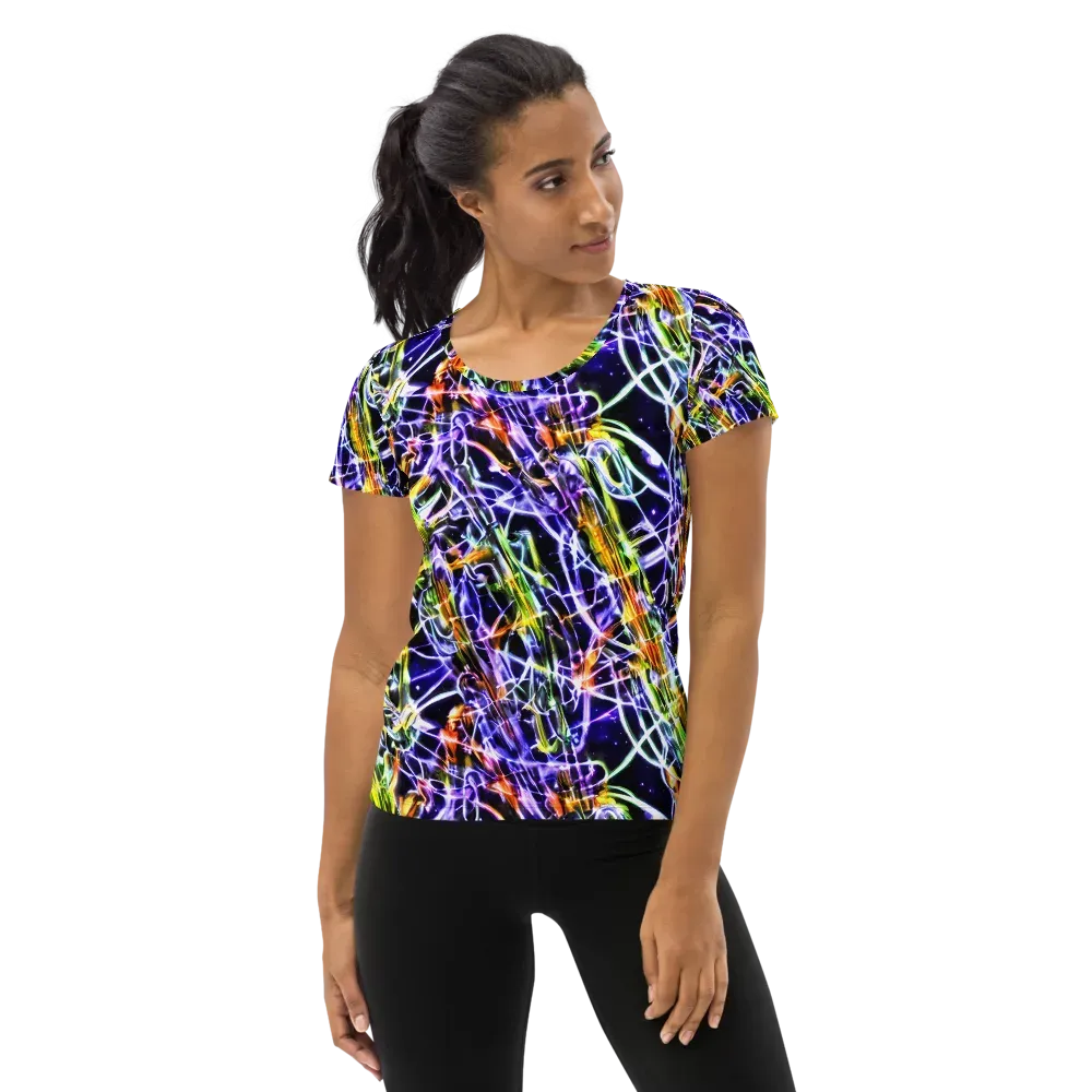 Luminous Shatter on Women's Athletic T-Shirt — Front
