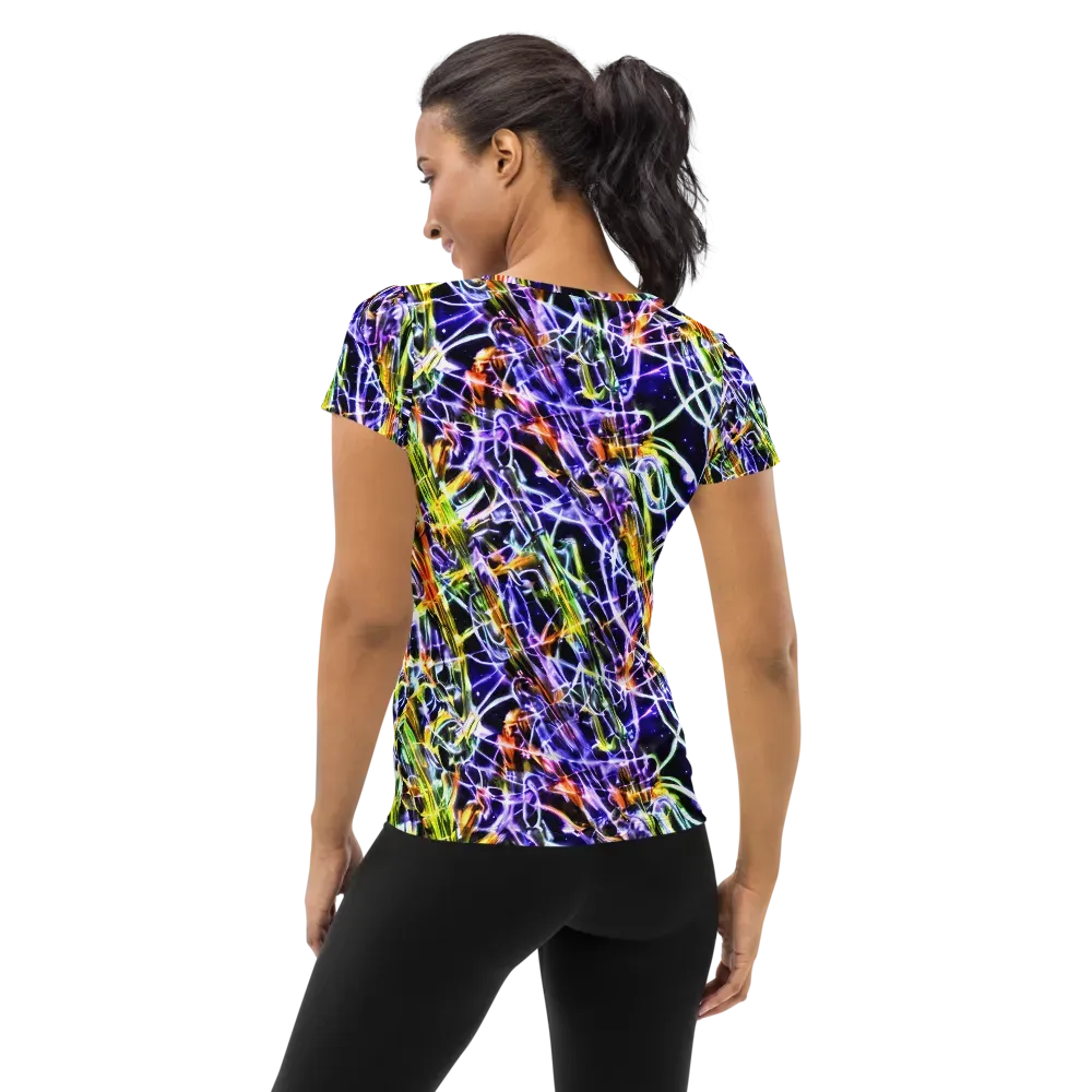 Luminous Shatter on Women's Athletic T-Shirt — Back