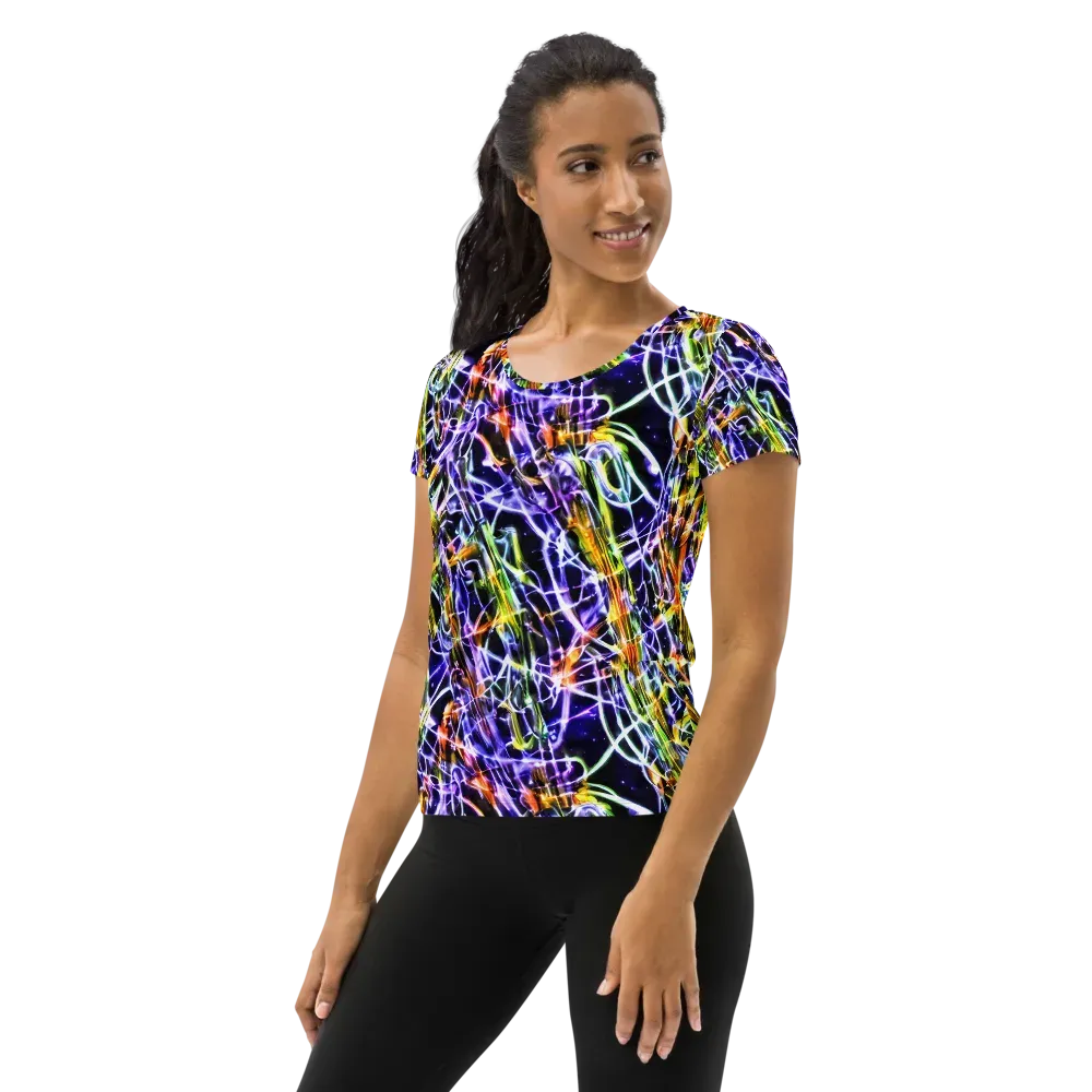 Luminous Shatter on Women's Athletic T-Shirt — Left
