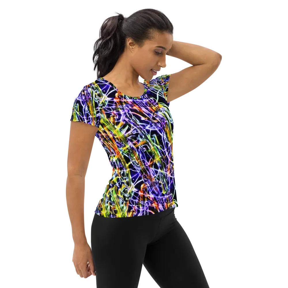 Luminous Shatter on Women's Athletic T-Shirt — Right