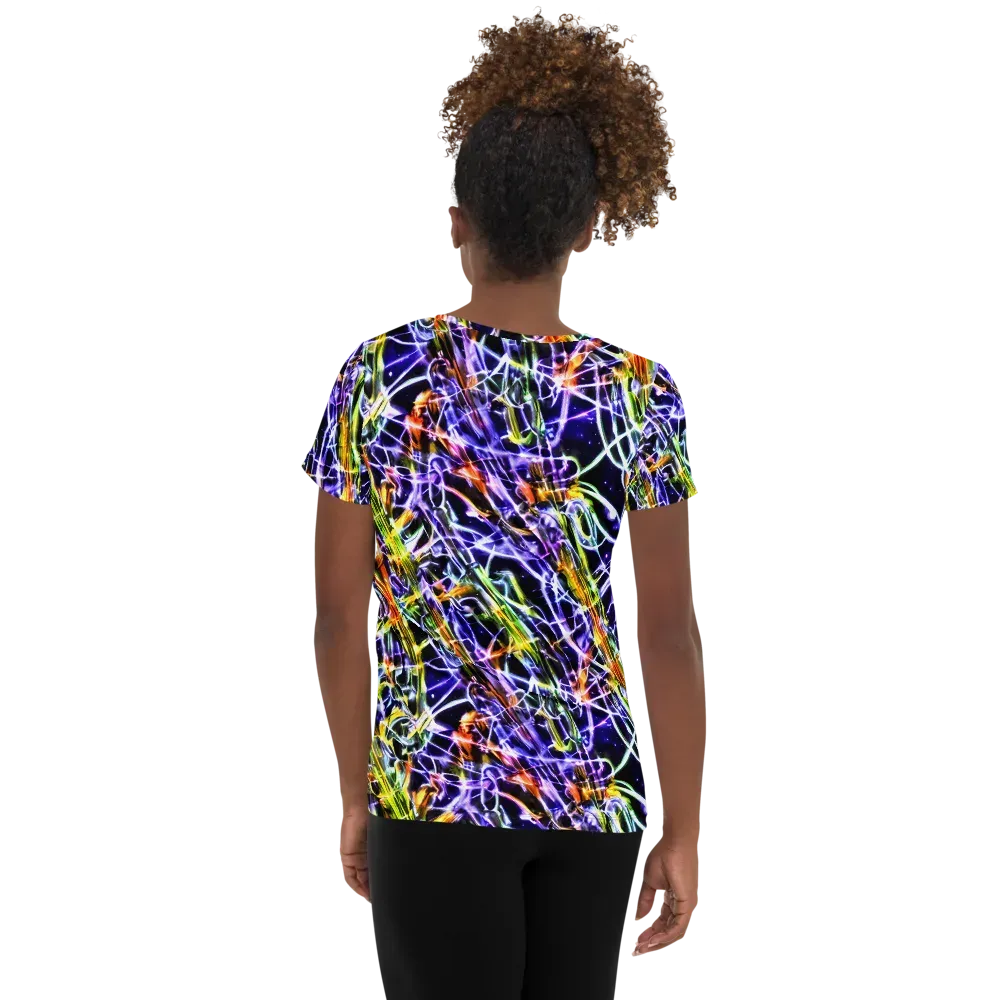 Luminous Shatter on Women's Athletic T-Shirt — Back