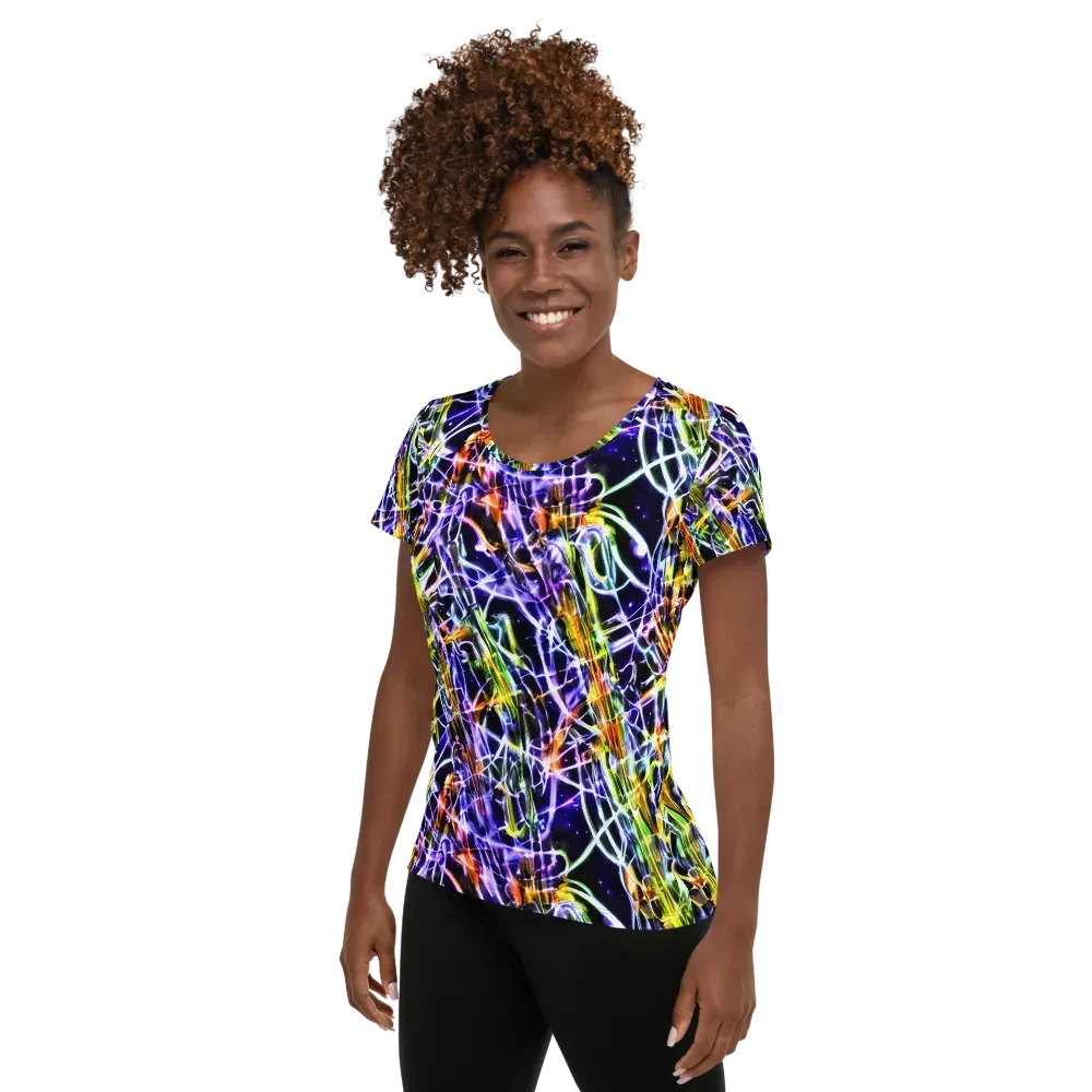 Luminous Shatter on Women's Athletic T-Shirt — Left