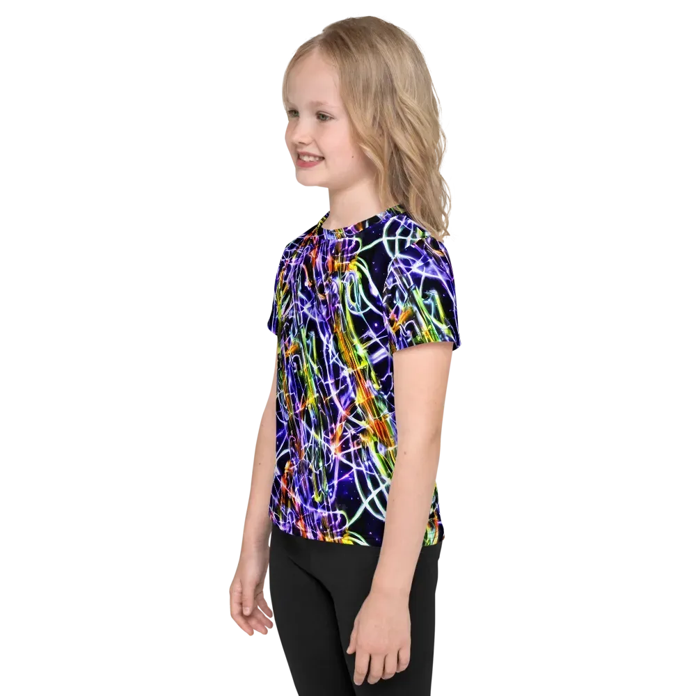 Luminous Shatter on Kids Crew Neck T-Shirt — Left