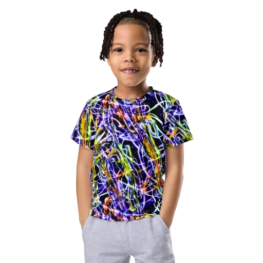 Luminous Shatter on a Kids Crew Neck T-Shirt