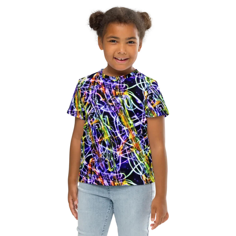 Luminous Shatter on Kids Crew Neck T-Shirt — Front