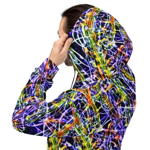 Luminous Shatter on a Hoodie