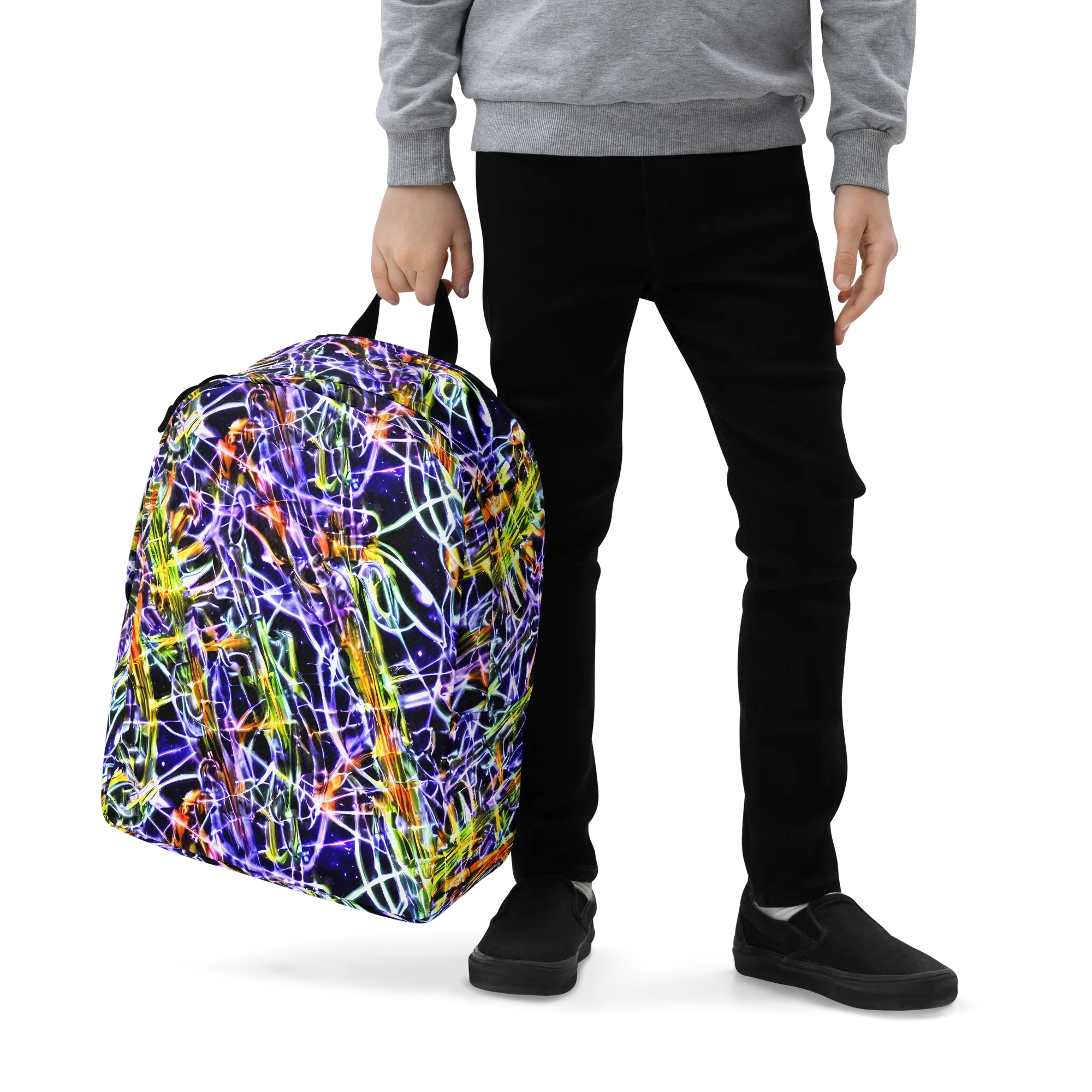 Luminous Shatter on Minimalist Backpack — Zoomed-in