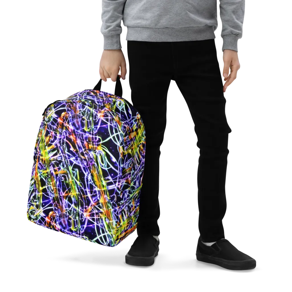 Luminous Shatter on Minimalist Backpack — Zoomed-in
