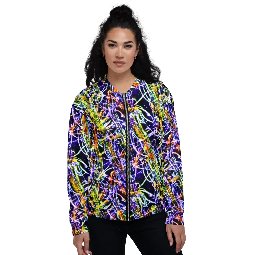 Luminous Shatter on Bomber Jacket — Front