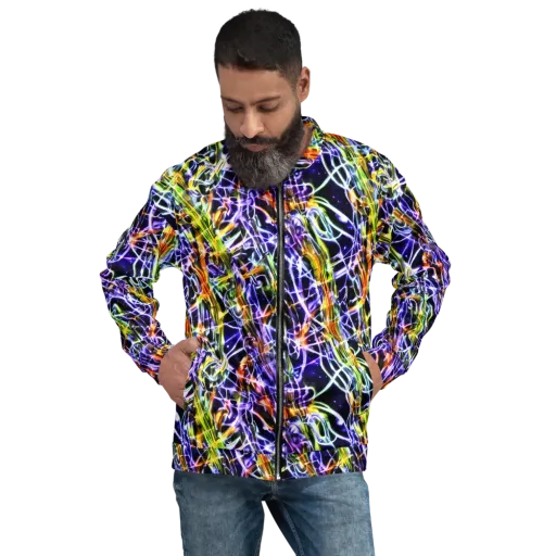 Luminous Shatter on a Bomber Jacket