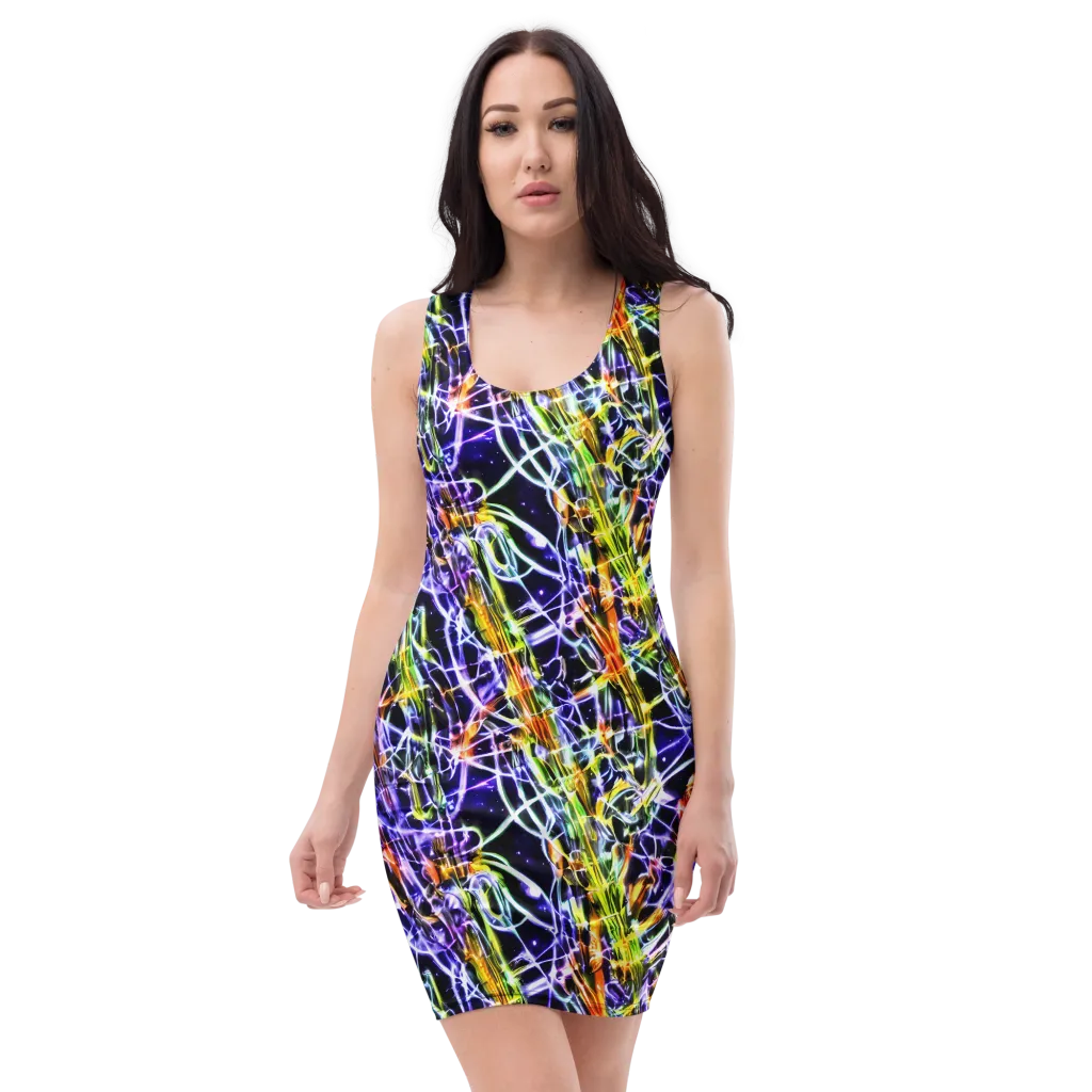 Luminous Shatter on Bodycon Dress — Front