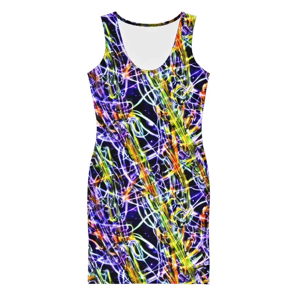 Luminous Shatter on Bodycon Dress — Front