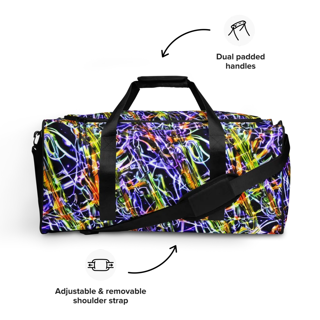 Luminous Shatter on Duffle Bag — Front