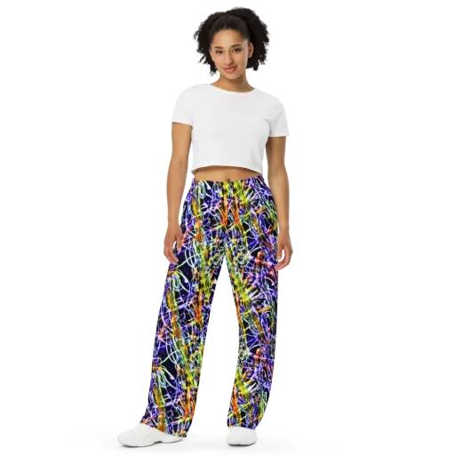 Luminous Shatter on a Wide-Leg Pants