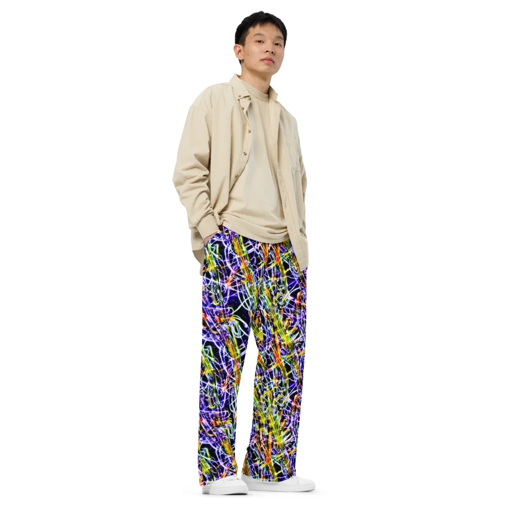 Luminous Shatter on Wide-Leg Pants — Right Front