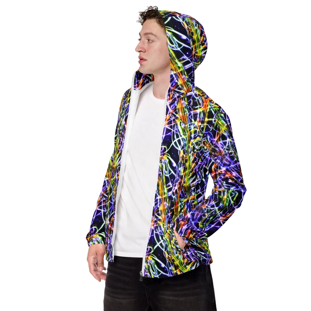 Luminous Shatter on Men's Windbreaker — Left Front