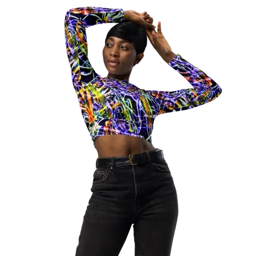 Luminous Shatter on a Long Sleeve Crop Top