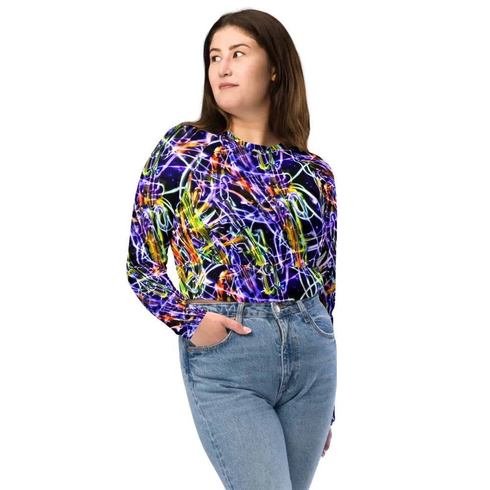 Luminous Shatter on Long Sleeve Crop Top — Front