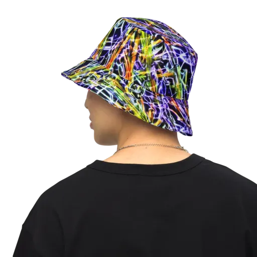 Luminous Shatter on a Reversible Bucket Hat